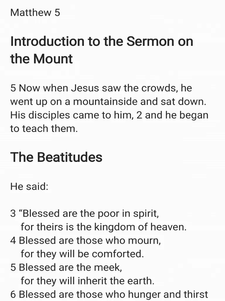 Introduction To The Jesus' Sermon On The Mount | PDF