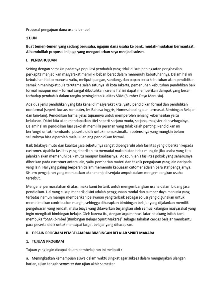 Proposal Pengajuan Dana Usaha | PDF