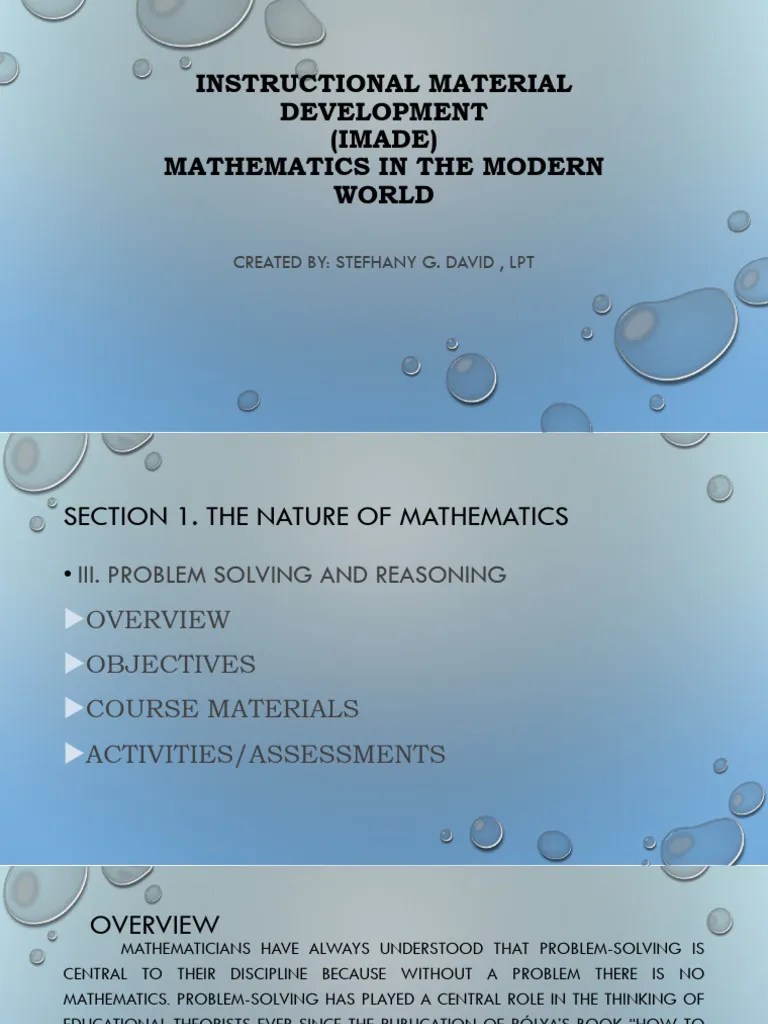 MNW Module 3 Problem Solving And Reasoning | PDF | Reason | Mathematics