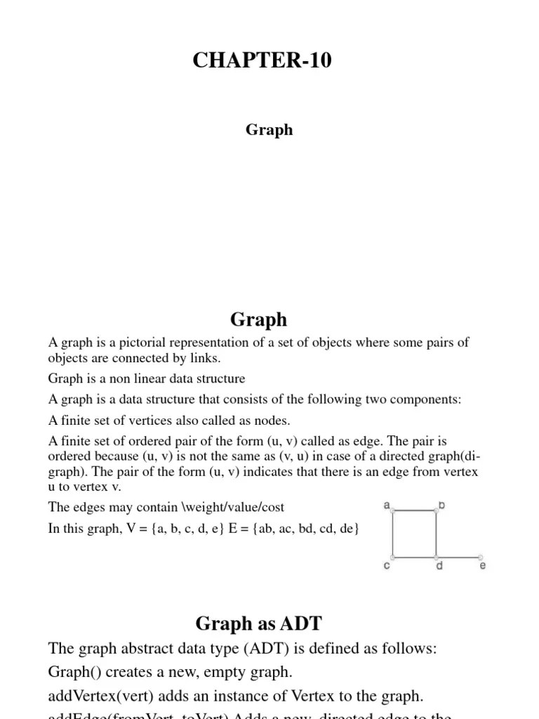 DSA Chap 10 Graph | PDF | Vertex (Graph Theory) | Matrix (Mathematics)