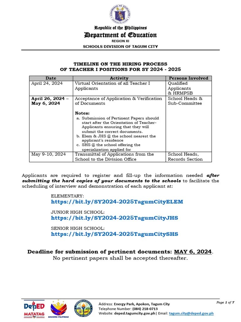 School Guide Acceptance Of Application For SY 2024 2025 | PDF
