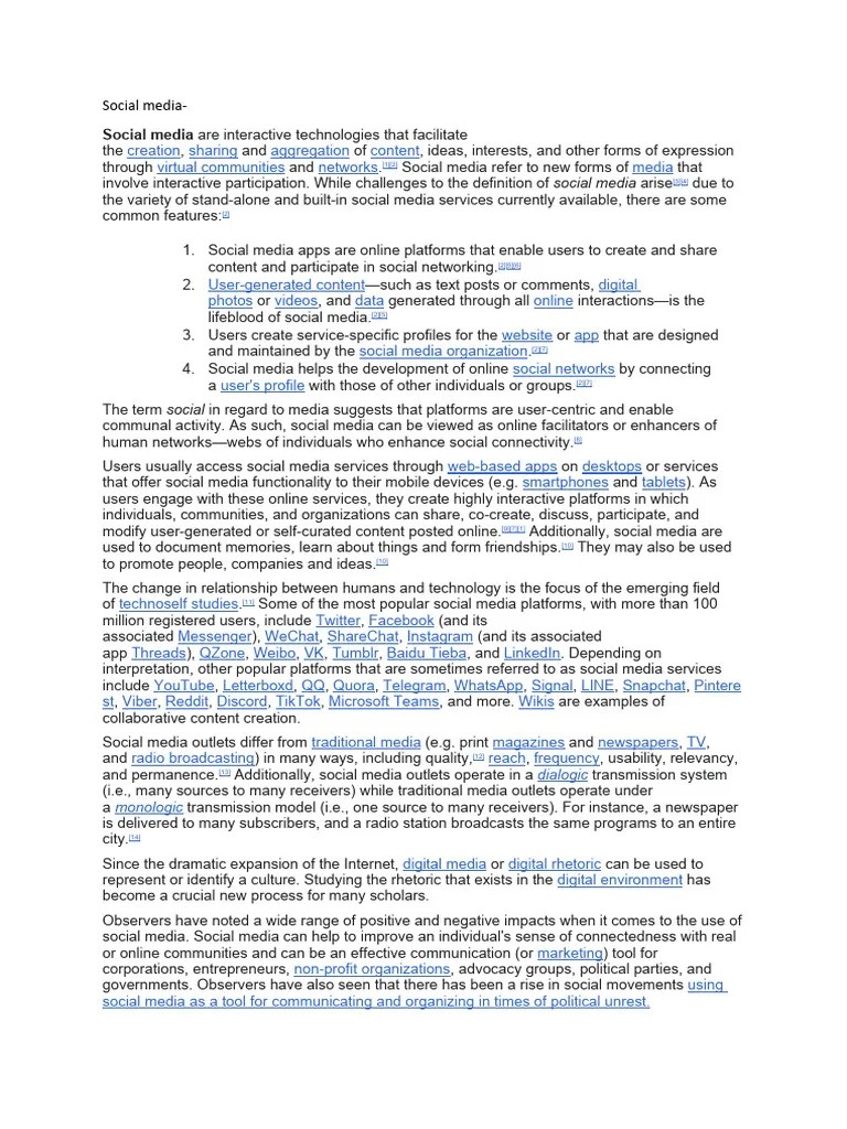 Social Media | PDF | Popular Culture & Media Studies | Social Media