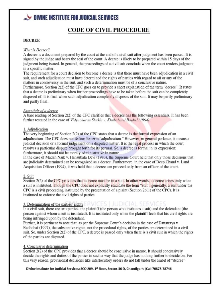 CPC (Decree) | PDF | Judgment (Law) | Lawsuit