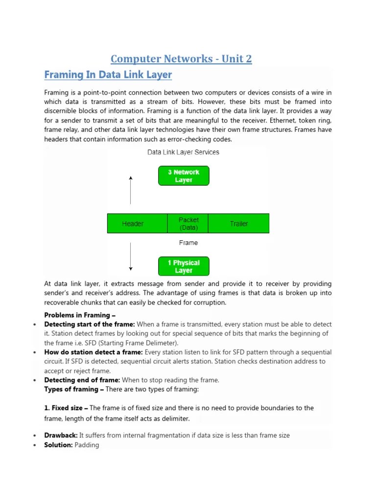 Unit 2 CN | PDF | Error Detection And Correction | Channel Access Method