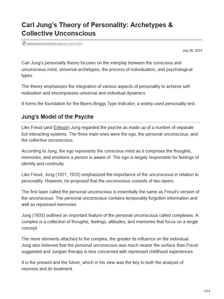 Carl Jungs Theory Of Personality Archetypes And Collective Unconscious ...