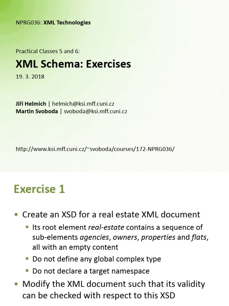Lab 05 XSD Exercises | PDF | Xml Schema | Xml