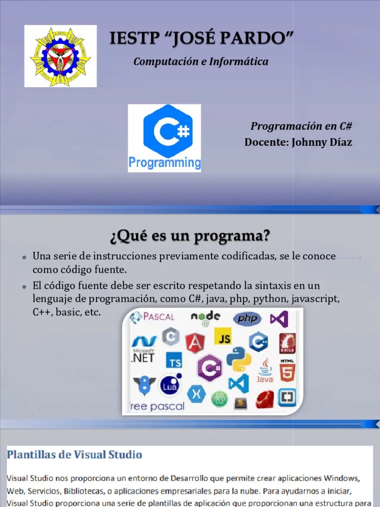 Clase1 C# | PDF | C Sharp (lenguaje De Programación) | Lenguaje De Programación