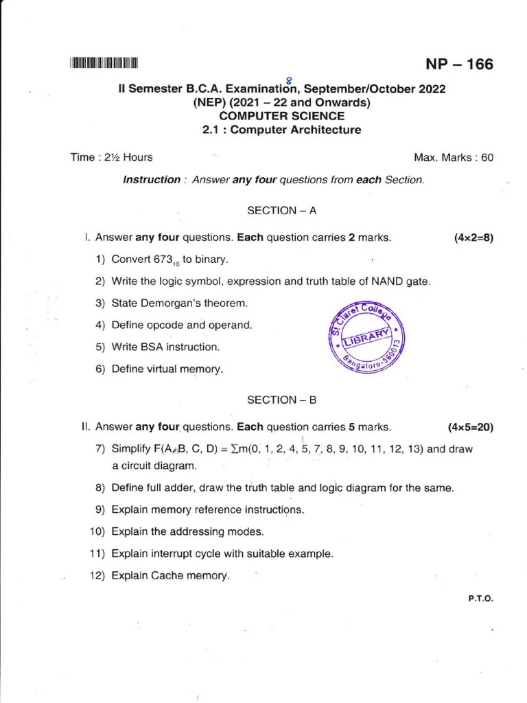821 Computer Architecture Sep Oct 2022 | Download Free PDF | Computer ...