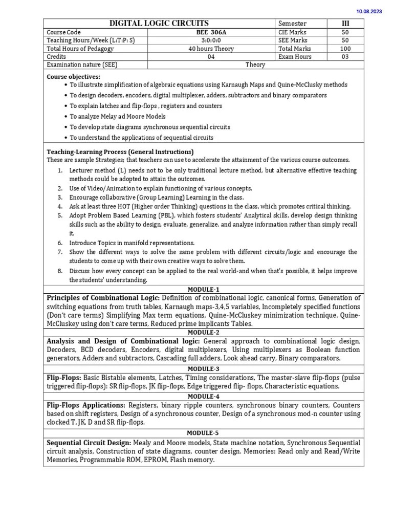 VTU_Digital_Logic_Design | PDF | Electronic Design | Computer Engineering