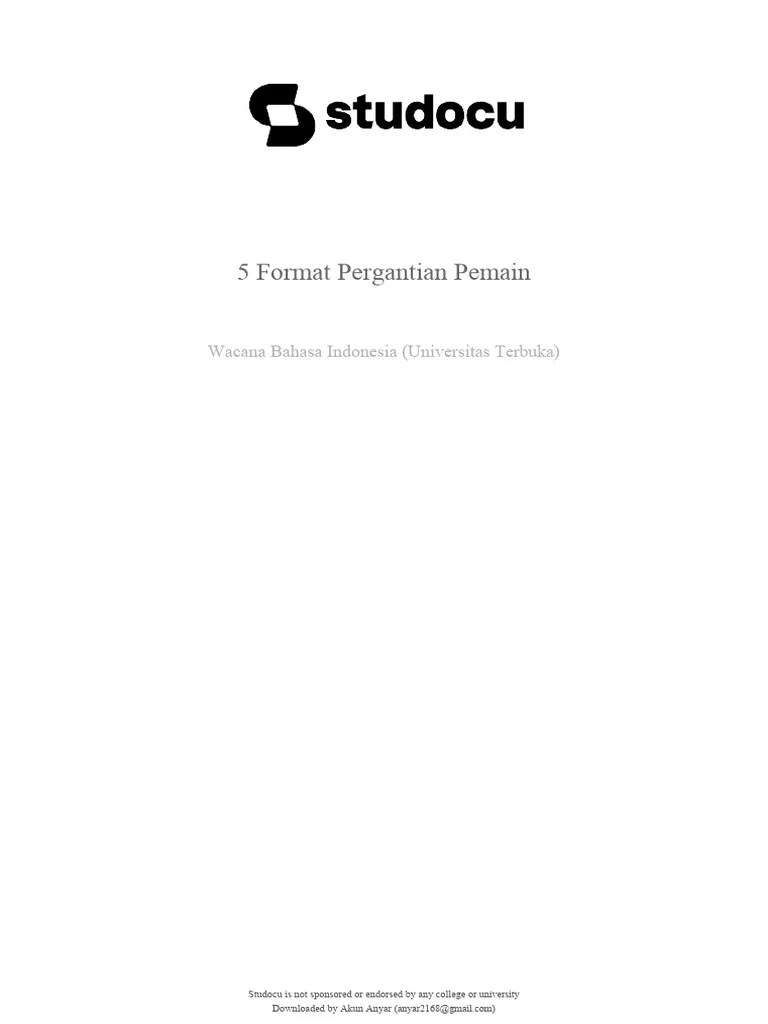 5 Format Pergantian Pemain | PDF