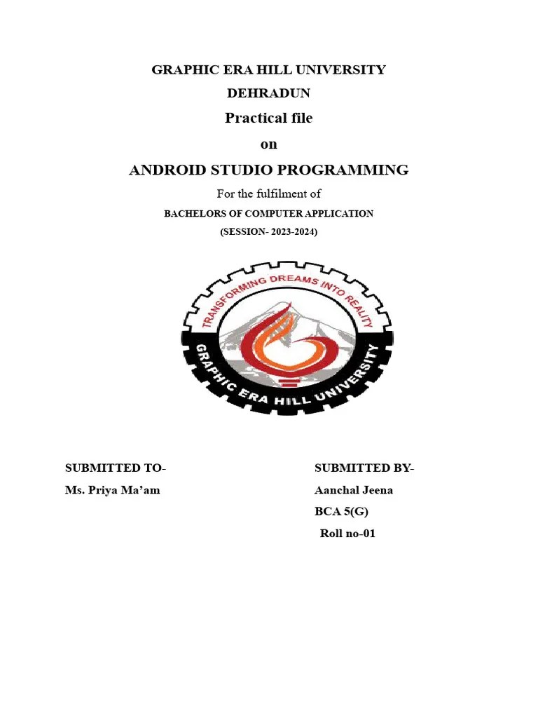 Android Lab Vinay | PDF | Android (Operating System) | Application Software