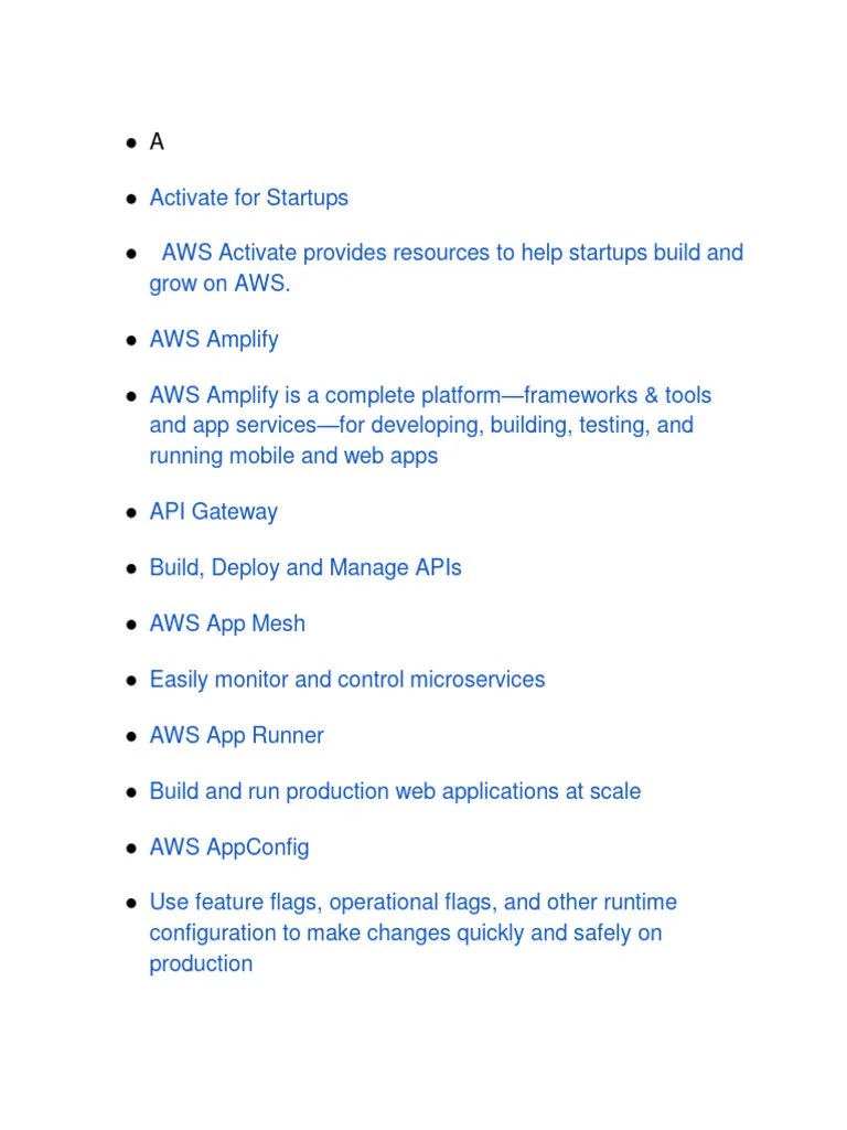 AWS Services Summary | PDF | Amazon Web Services | Internet Of Things