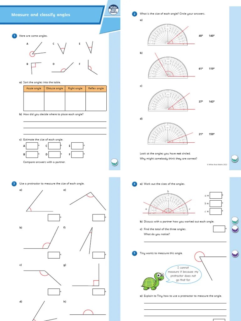 WO1 Measure And Classify Angles 2022 | PDF | Elementary Geometry ...