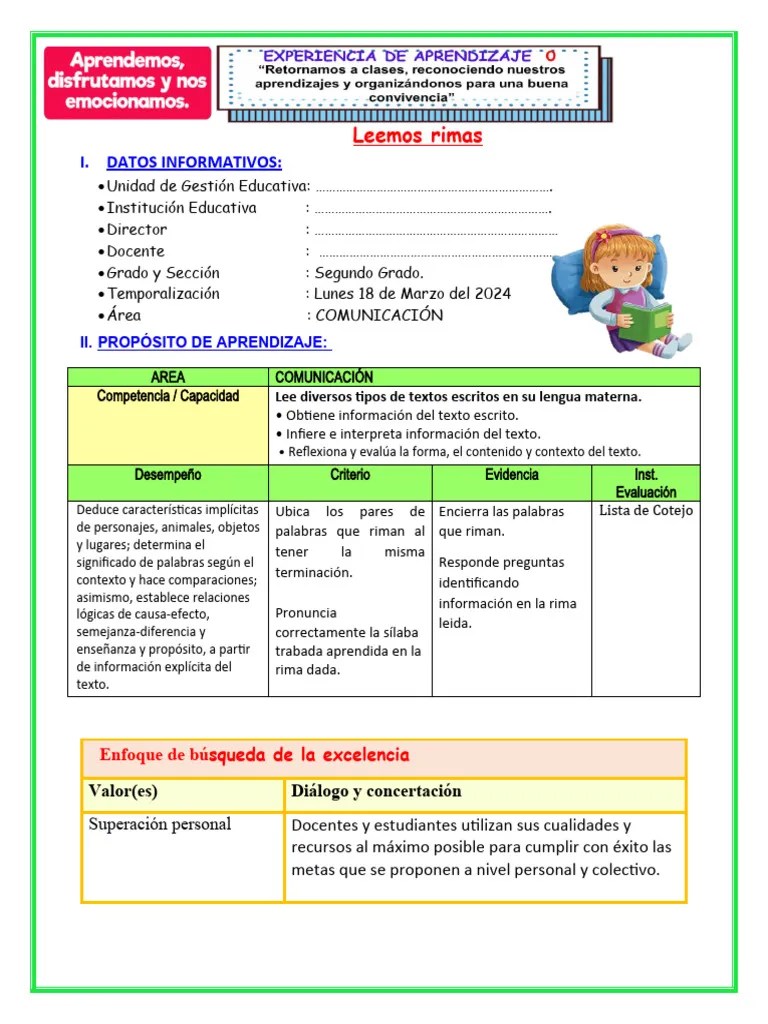 Sesión 18 De Marzo - 2do Grado Comunicación - 2024 | PDF | Evaluación ...