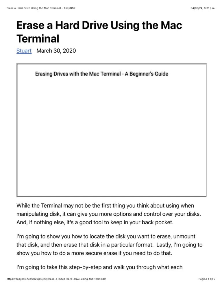 Erase A Hard Drive Using The Mac Terminal - EasyOSX | PDF | Hard Disk Drive | Solid State Drive