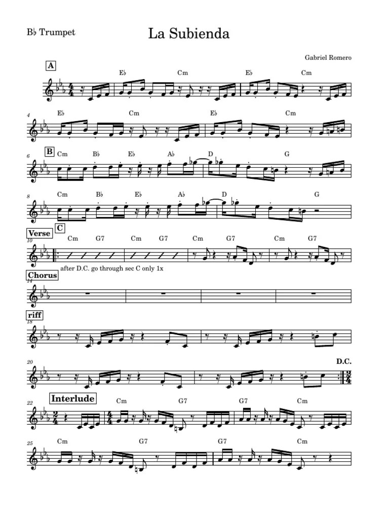 La Subienda-Bb Trumpet | PDF | Musical Forms | Songs
