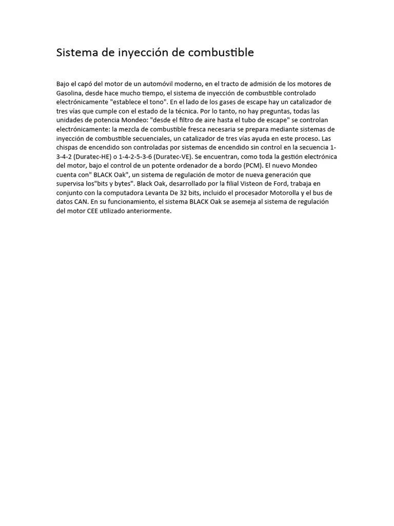 Inyeccion Mondeo | PDF | Acelerador | Inyección De Combustible
