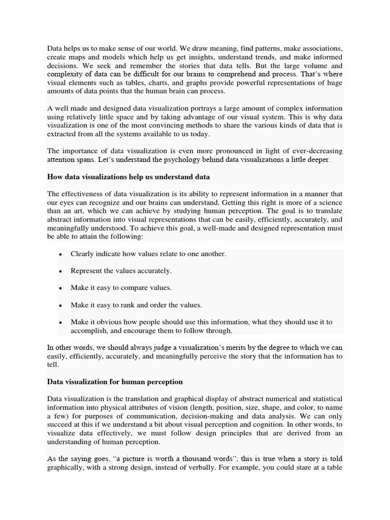 Effective Data Visualization | PDF | Perception | Mental Image