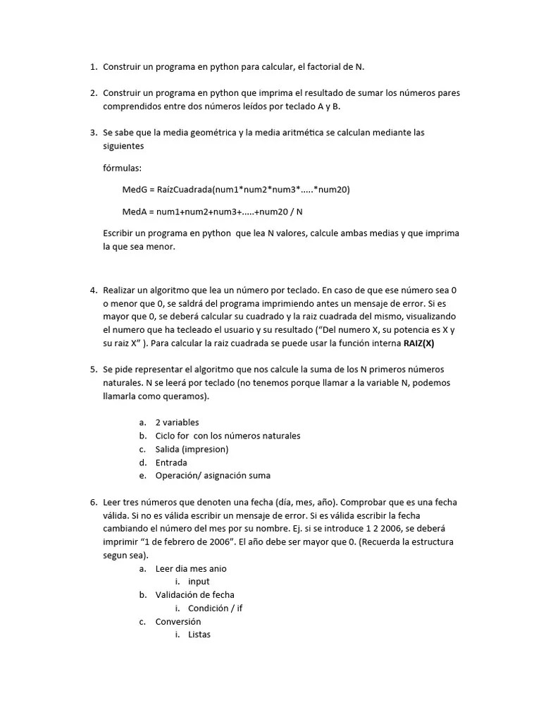 11 Guia Ejercicio Python 1 | PDF | Python (lenguaje De Programación ...