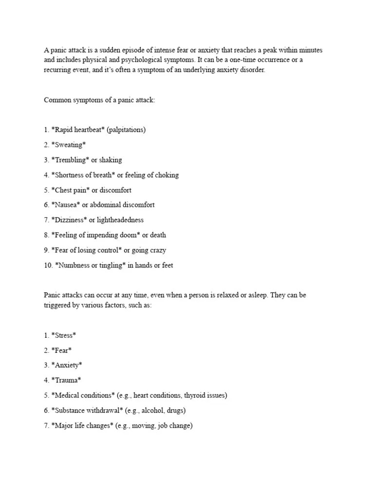 Panic Attack | PDF