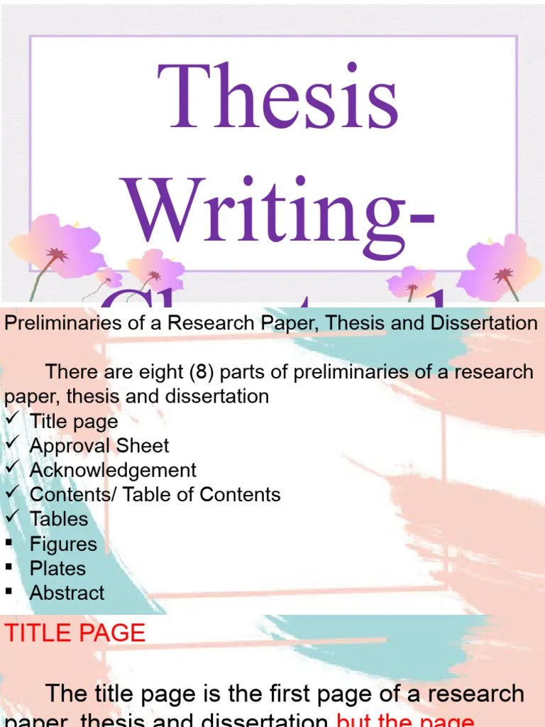 Thesis Writing Chapter 1 | PDF | Thesis | Hypothesis