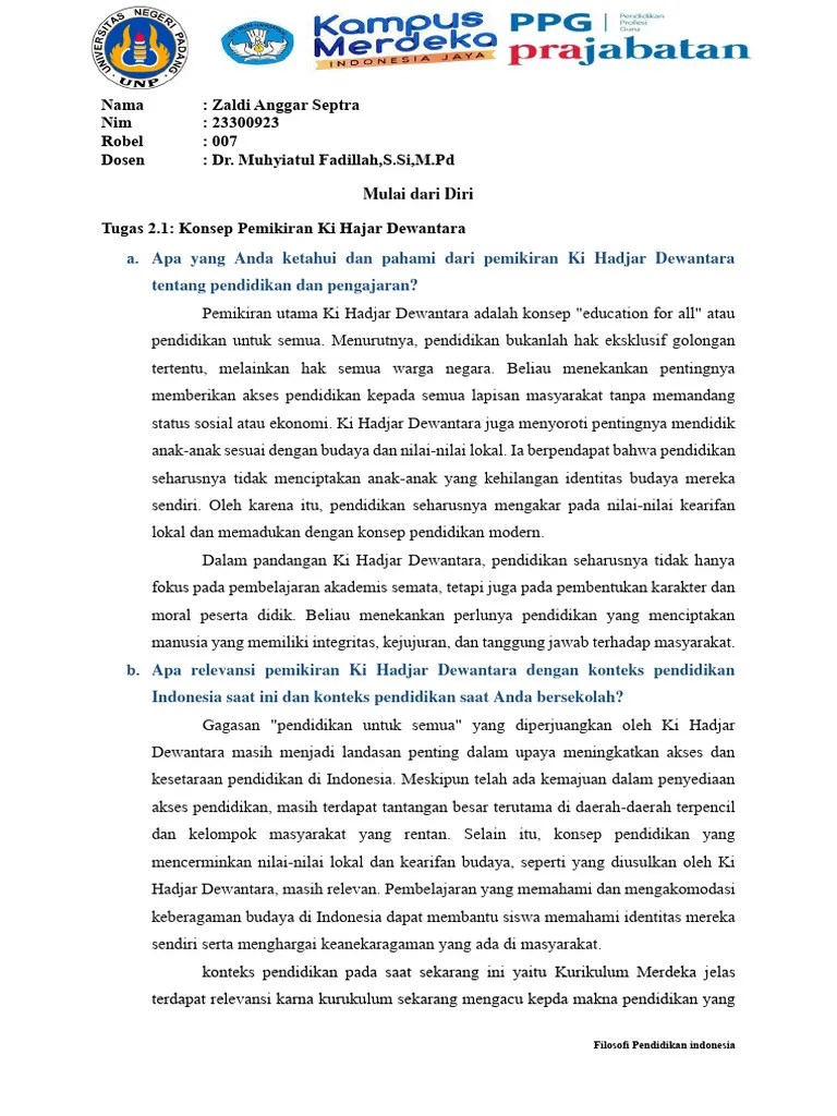 T2 - Mulai Dari Diri - Filosofi - Zaldi Anggar Septra | PDF