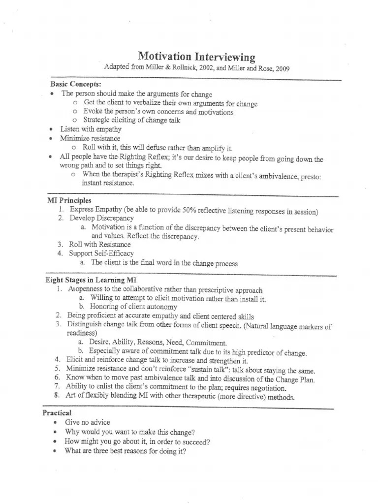 Motivational Interviewing | PDF | Psychology | Behavior Modification