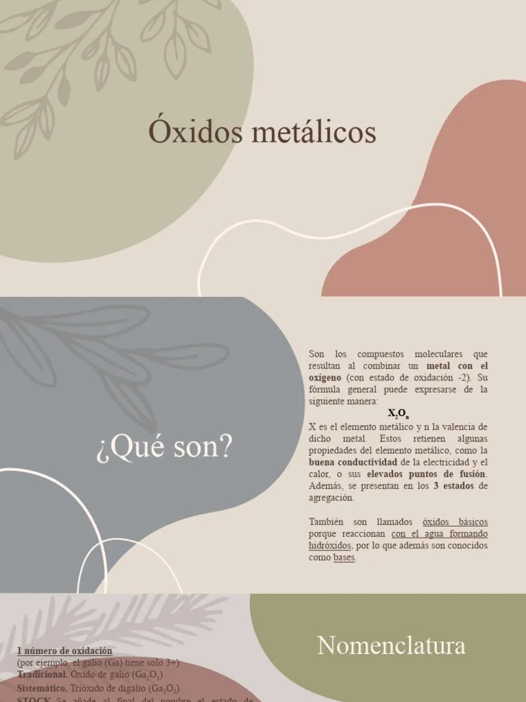 Óxidos Metálicos | PDF | Óxido | Conjuntos De Elementos Químicos
