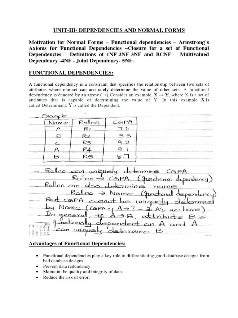 Unit-3 Notes | PDF | Relational Model | Data Model