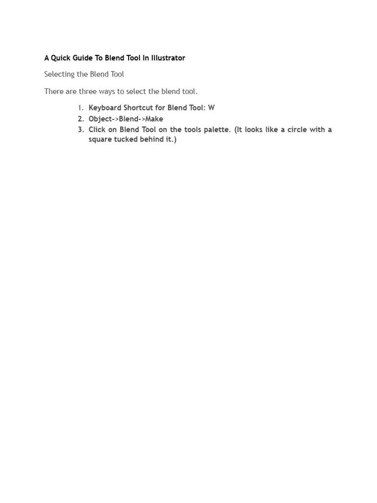 A Quick Guide To Blend Tool In Illustrator | PDF | Computer Keyboard ...