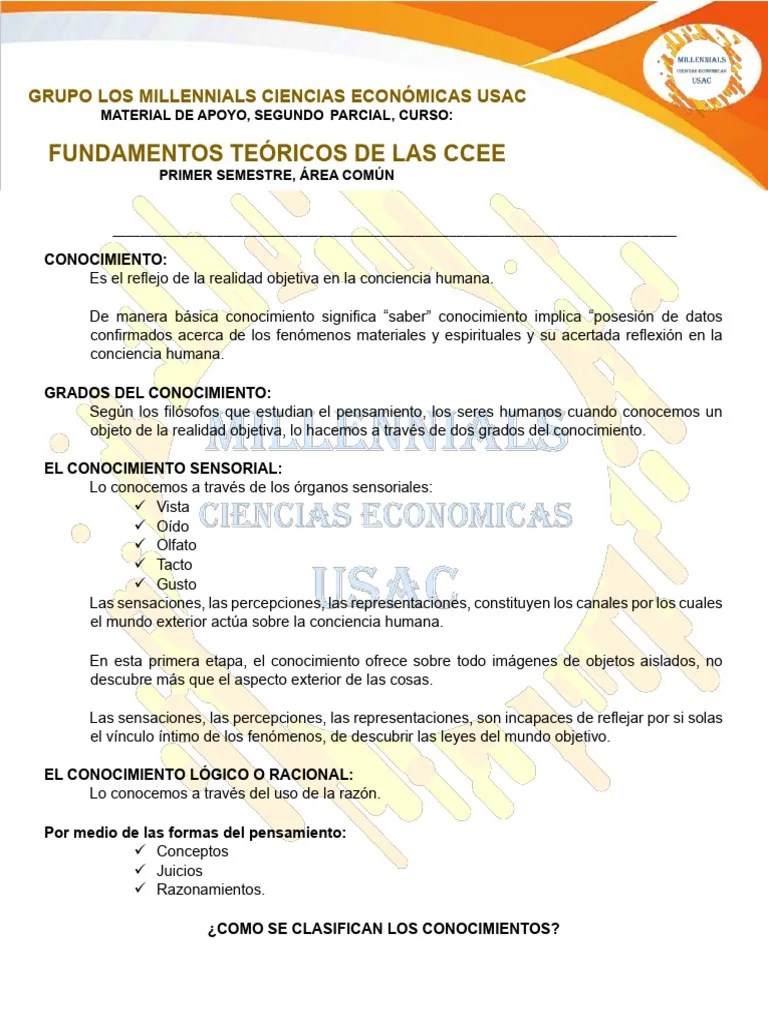 FUNDAMENTOS TEORICOS Segundo Parcial (1) | PDF | Conocimiento | Science