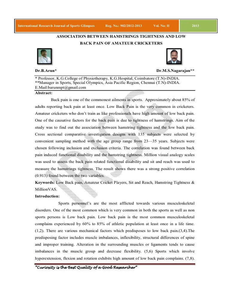 ASSOCIATION_BETWEEN_HAMSTRINGS_TIGHTNESS_AND_LOW_B | PDF | Low Back ...