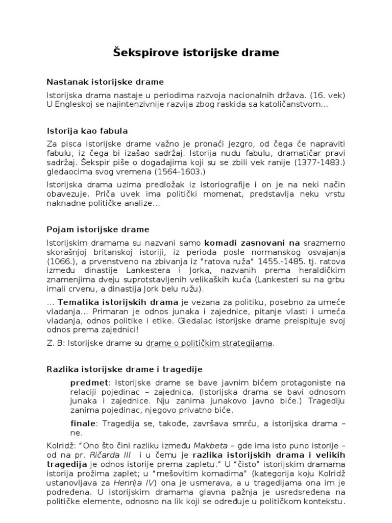 Istorijske Drame | PDF