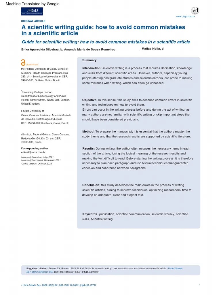 15 Portuguese GUIDE FOR SCIENTIFIC WRITING HOW TO AVOID COMMON MISTAKES ...