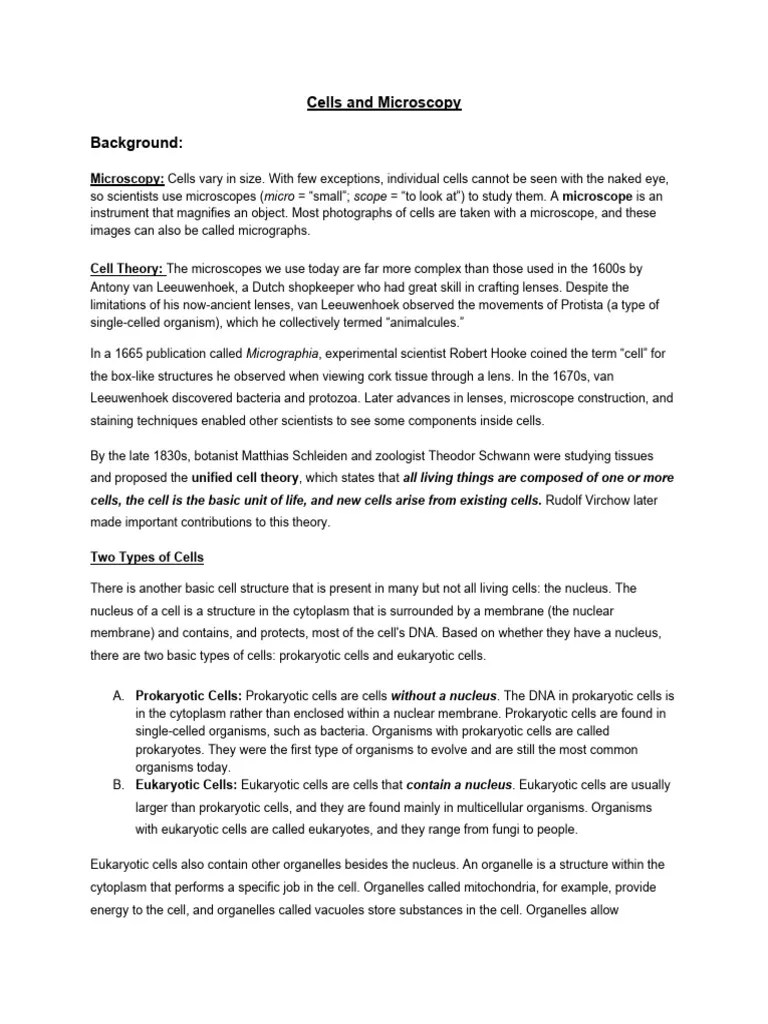 2cells And Micros | PDF | Cell (Biology) | Eukaryotes