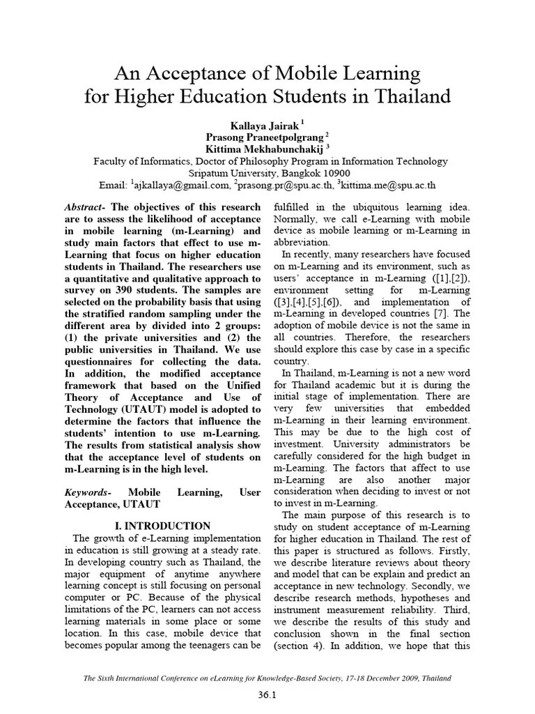 Mobile Learning HE Student Perception 2 | PDF | Science