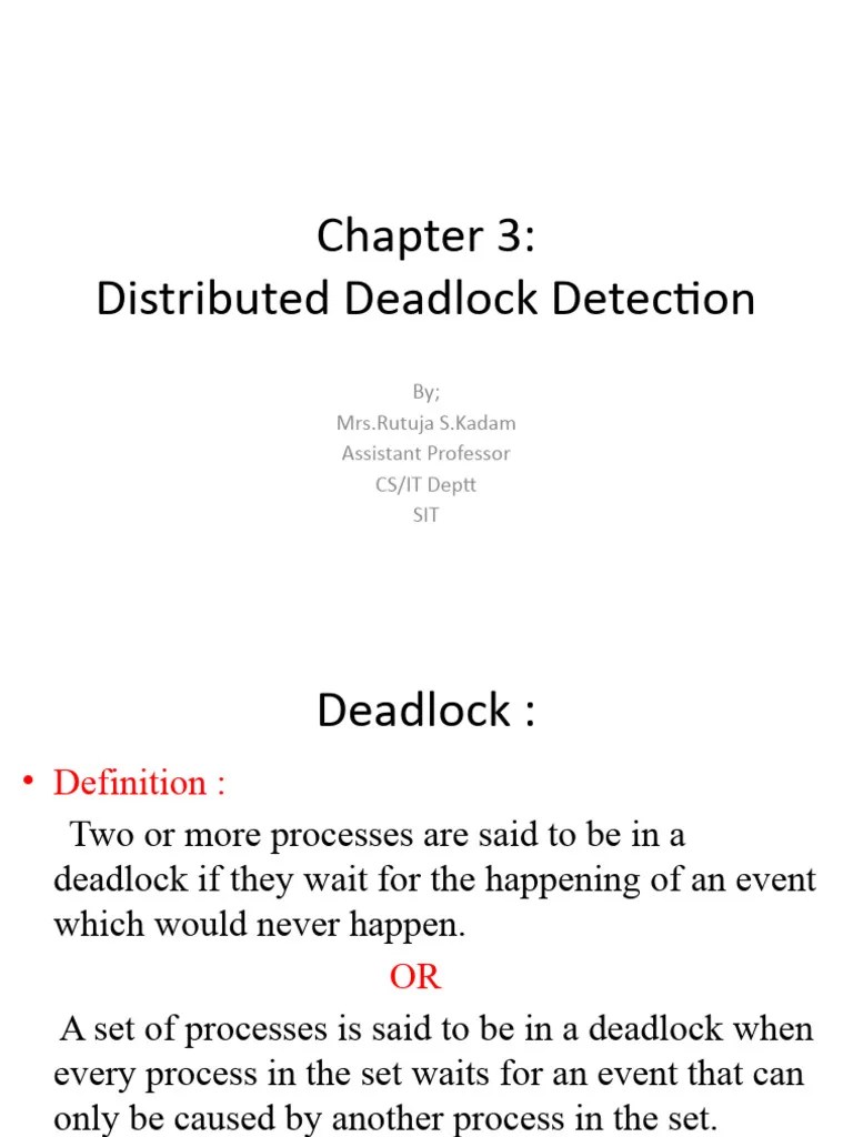 Chapter 3 - Old PPT - Deadlock | PDF | Concurrency (Computer Science) | Computer Science