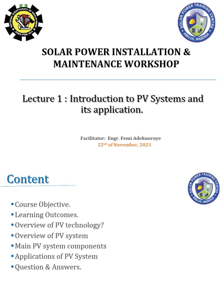 Introduction To PV System | Download Free PDF | Rechargeable Battery ...