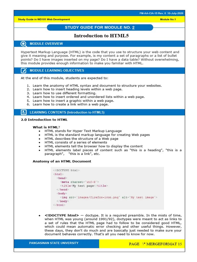 Module 02 Intro HTML | PDF | Html | Hyperlink