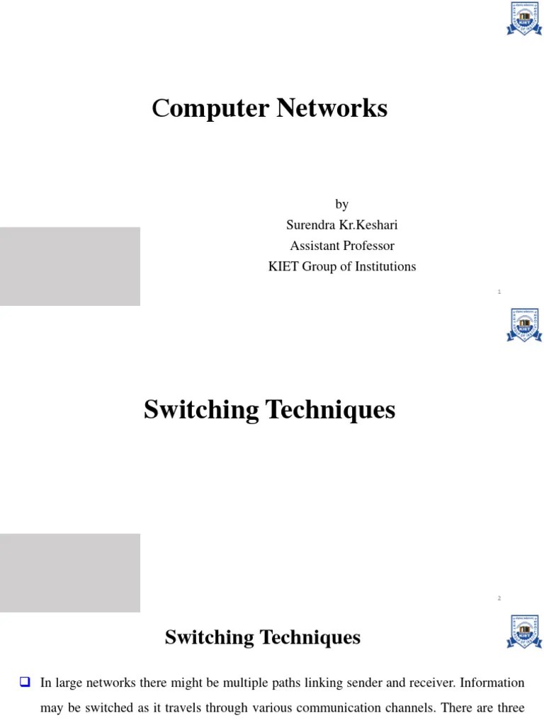 4 Switching Techniques | PDF | Packet Switching | Computer Network