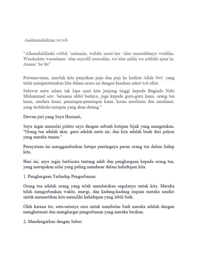 Pidato Adab Kepada Orang Tua | PDF