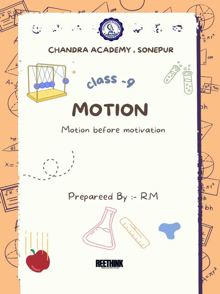 Motion Notes CLASS 9 | PDF | Velocity | Acceleration