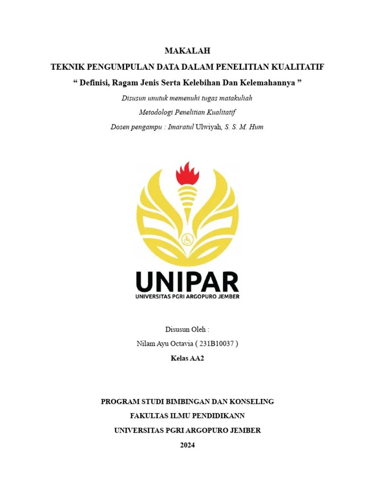 TEKNIK PENGUMPULAN DATA DALAM PENELITIAN KUALITATIF Nilam | PDF | Sains ...
