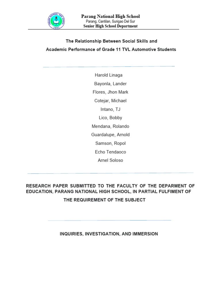 Studying The Relationship Between Social Skills And Academic ...