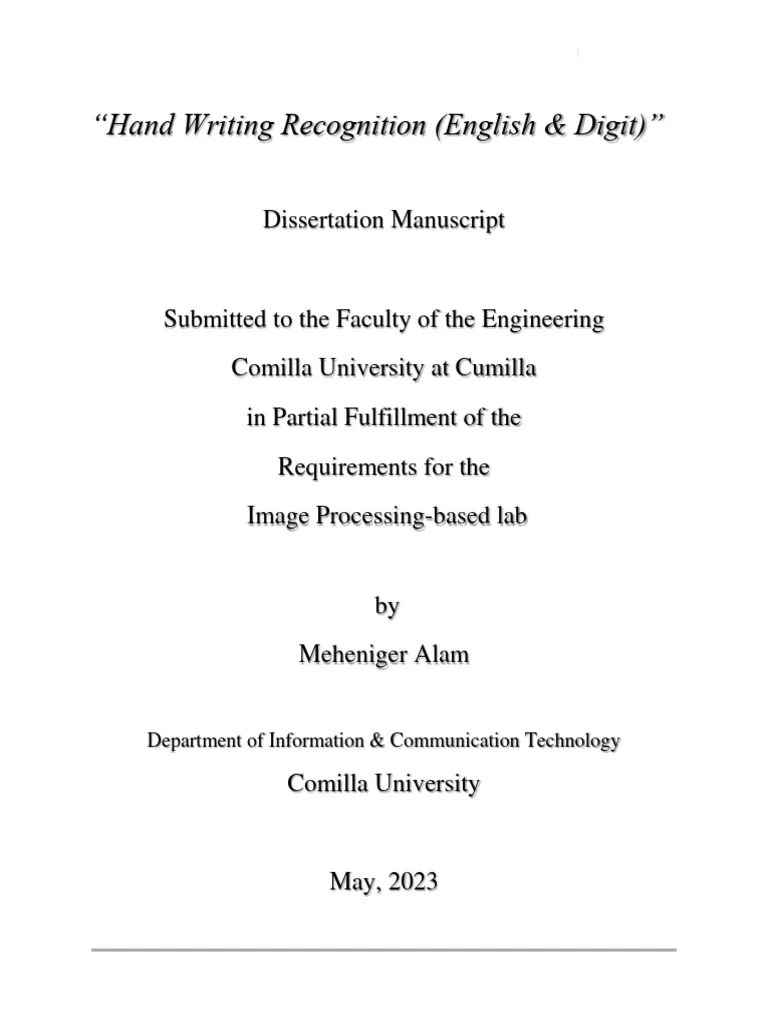 Hand Writing Recognition English And Dig | PDF | Deep Learning | Machine Learning