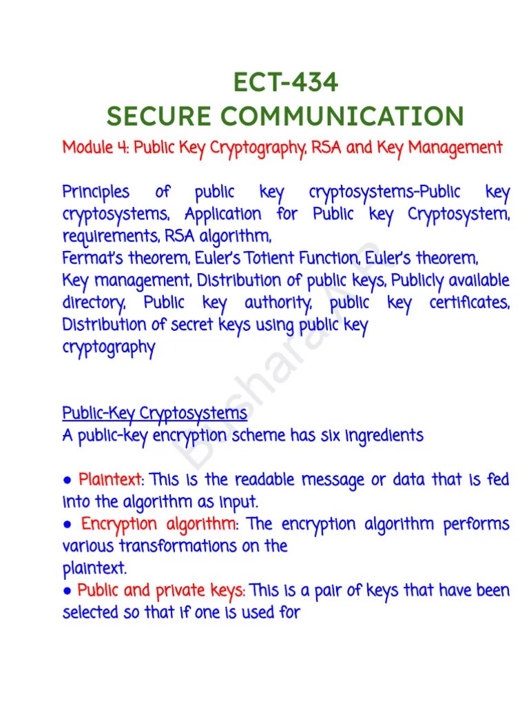 Module 4 - SC | PDF | Public Key Cryptography | Cryptography