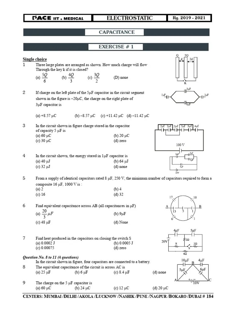 Capacitors Pace Booklet Exercise | PDF | Capacitor | Capacitance