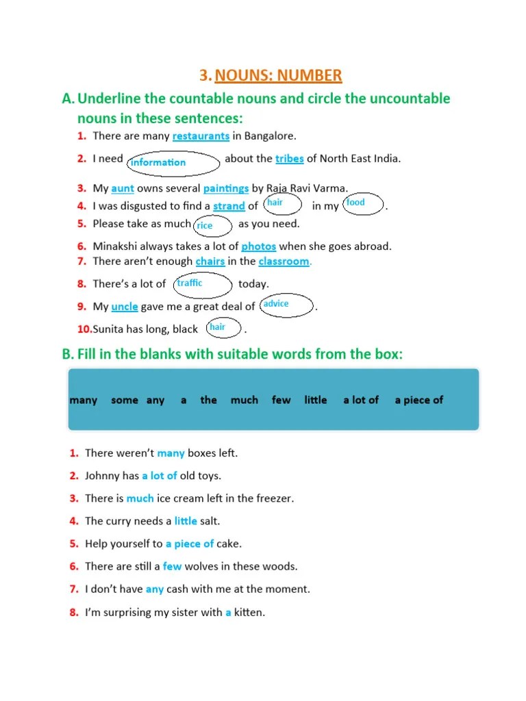 6 - Eng GR Countable And Uncountable Nouns | PDF | Linguistic Morphology | Syntax