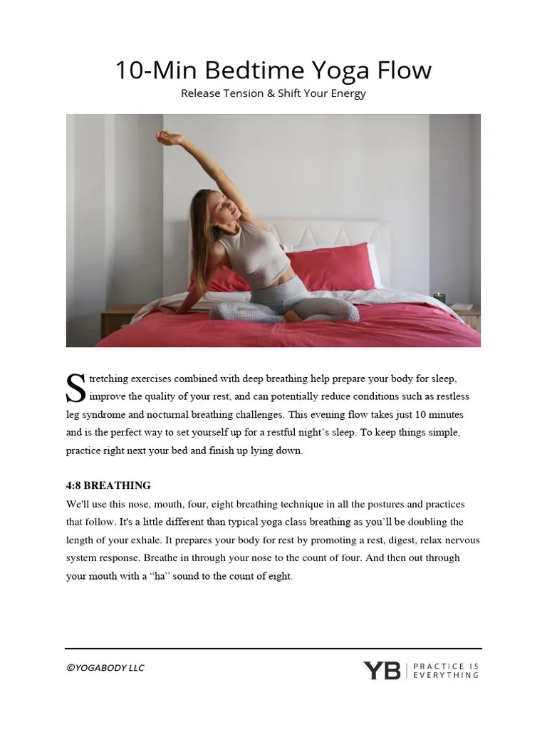 Bedtime Yoga Flow | PDF | Breathing | Foot