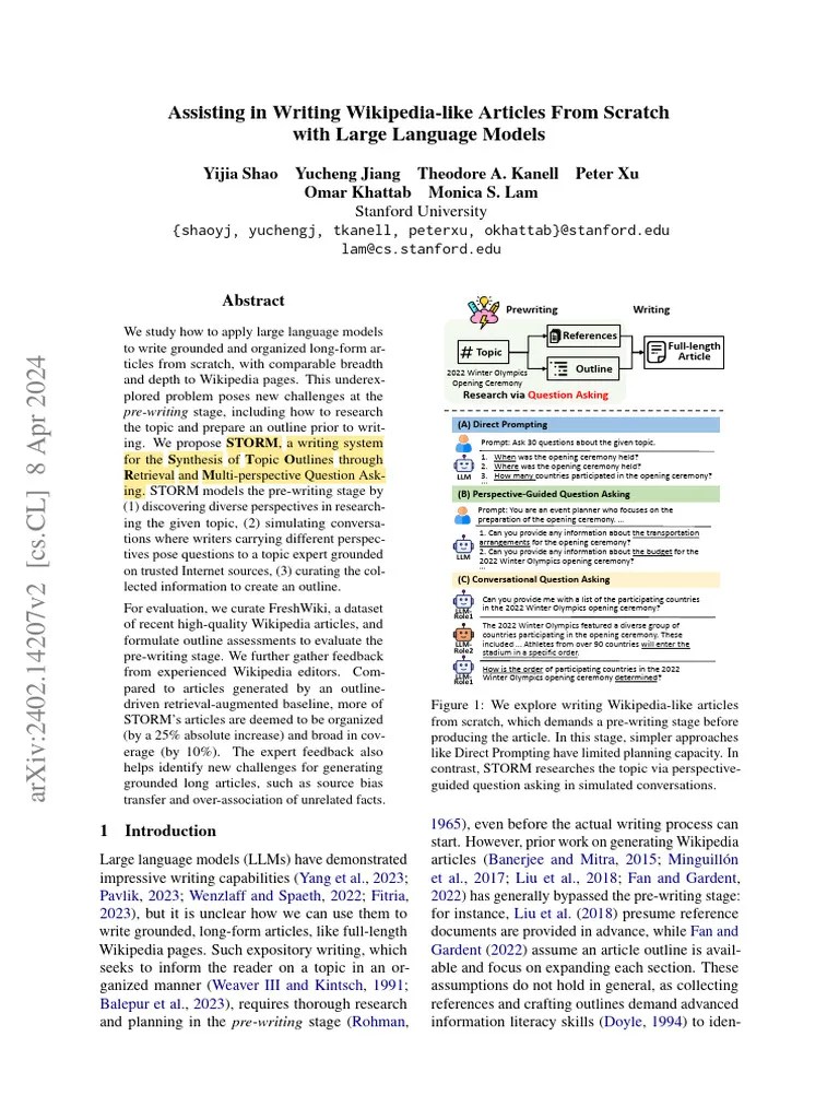 Assisting In Writing Wikipedia-Like Articles From Scratch With Large ...